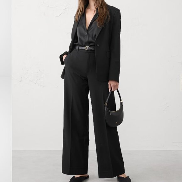 Banana Republic Wide Leg Pants High Rise Sculpted Trouser NWT Petite - Picture 1 of 8